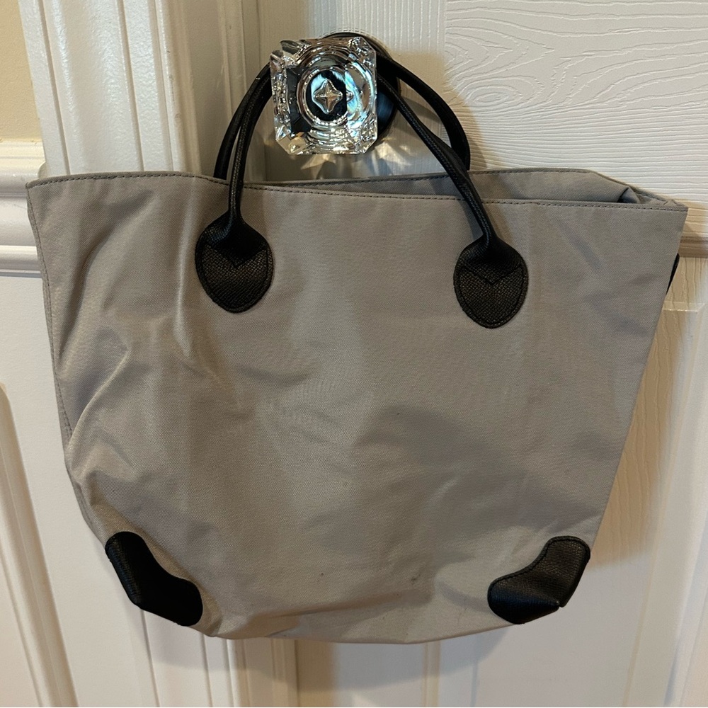 Herve Chapeller black gray medium hand tote. Used some marks as shown in photo